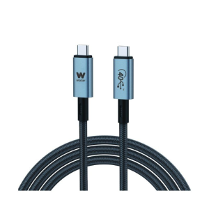 Cable USB 3.1 Tipo-C Woxter PE26-183/ USB Tipo-C Macho - USB Tipo-C Macho/ Hasta 240W/ 40Gbps/ 2m/ Negro