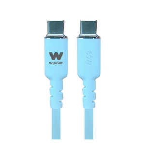 Cable USB 2.0 Tipo-C Woxter PE26-188/ USB Tipo-C Macho - USB Tipo-C Macho/ Hasta 60W/ 480Mbps/ 1.2m/ Azul
