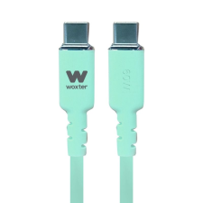 Cable USB 2.0 Tipo-C Woxter PE26-189/ USB Tipo-C Macho - USB Tipo-C Macho/ Hasta 60W/ 480Mbps/ 1.2m/ Verde