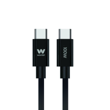 Cable USB 2.0 Tipo-C Woxter PE26-190/ USB Tipo-C Macho - USB Tipo-C Macho/ Hasta 100W/ 480Mbps/ 2m/ Negro