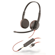 Auriculares Plantronics Blackwire C3225/ con Micrófono/ Jack 3.5/ USB/ Negros