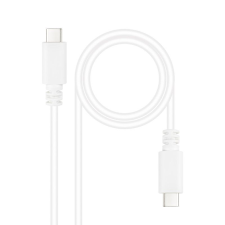 Cable USB 2.0 Tipo-C Nanocable 10.01.2301-L150-W/ USB Tipo-C Macho - USB Tipo-C Macho/ 480Mbps/ 1.5m/ Blanco