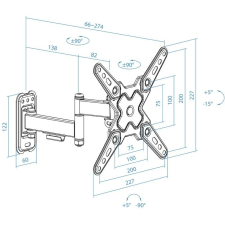 Soporte de Pared Extensible/ Giratorio/ Inclinable TooQ LP1344TN-B para TV de 13-43'/ hasta 20kg