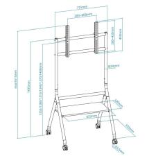 Soporte de Suelo con Ruedas Nivelable TooQ iDREAMS FS20206M-B para TV de 37-86'/ hasta 80kg