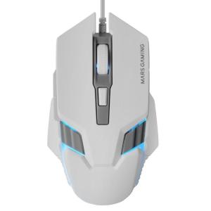 Ratón Gaming Mars Gaming MM024/ Hasta 4000 DPI/ Blanco