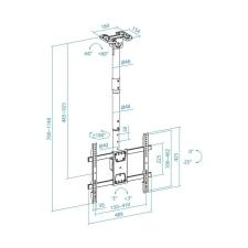 Soporte de Techo Giratorio/ Inclinable/ Nivelable TooQ LPCE1186TSLI-B para TV de 43-86'/ hasta 60kg