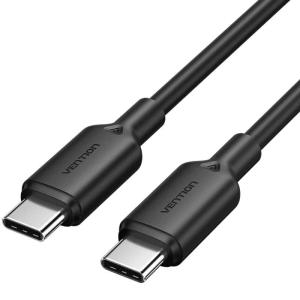 Cable USB 2.0 Tipo-C 3A Vention TRCBF/ USB Tipo-C Macho - USB Tipo-C Macho/ Hasta 60W/ 480Mbps/ 1m/ Negro