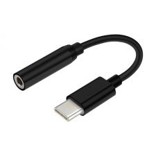 ADAPTADOR USB TIPO-C A AUDIO AISENS A109-0348 - CONECTORES USB TIPO-C MACHO / JACK 3.5 HEMBRA - NEGRO - 15CM