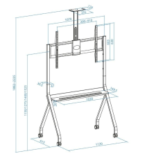 Soporte de Suelo con Ruedas TooQ FS20208M-B para TV de 55-100'/ hasta 120kg