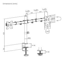 Soporte para 2 Monitores Aisens DT32TSR-279/ hasta 10kg