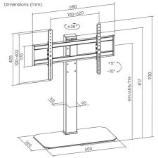 Soporte de Mesa Inclinable/ Giratorio Aisens DT86TS-291 para TV de 43-86'