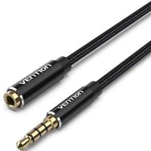 Cable Estéreo Vention BHCBJ/ Jack 3.5 Macho - Jack 3.5 Hembra/ 5m/ Negro