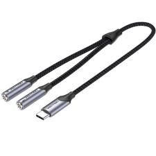 Cable Conversor USB Tipo-C Vention BGNHY/ USB Tipo-C Macho - 2x Jack 3.5 Hembra/ 30cm/ Gris