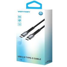 Cable USB Tipo-C Vention H15BF/ USB Tipo-C Macho - USB Tipo-C Macho/ 60W/ 480Mbps/ 1m/ Negro