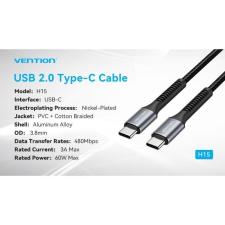 Cable USB Tipo-C Vention H15BF/ USB Tipo-C Macho - USB Tipo-C Macho/ 60W/ 480Mbps/ 1m/ Negro