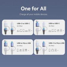 Cable USB 2.0 Tipo-C Vention CTLLF/ USB Tipo-C Macho - USB Macho/ MicroUSB Macho - USB Tipo-C Macho/ Hasta 100W/ 480Mbps/ 1m/ Ne