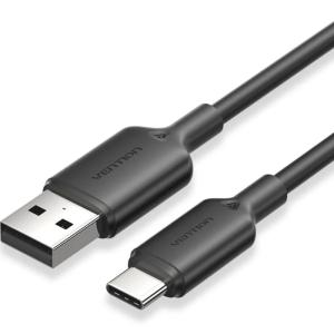 Cable USB 2.0 Tipo-C Vention CTQBH/ USB Tipo-C Macho - USB Macho/ Hasta 60W/ 480Mbps/ 2m/ Negro