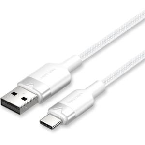 Cable USB 2.0 Tipo-C Vention CTNWF/ USB Tipo-C Macho - USB Macho/ Hasta 60W/ 480Mbps/ 1m/ Blanco