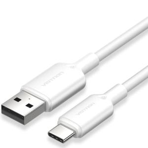 Cable USB 2.0 Tipo-C Vention CTQWH/ USB Tipo-C Macho - USB Macho/ Hasta 60W/ 480Mbps/ 2m/ Blanco