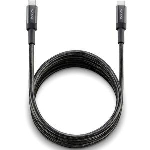 Cable USB 2.0 Tipo-C NGS KNOT/ USB Tipo-C Macho - USB Tipo-C Macho/ Hasta 65W/ 480Mbps/ 2m/ Negro