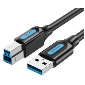 Cable USB 3.0 Vention COOBD/ USB Tipo-B Macho - USB Macho/ 5Gbps/ 50cm/ Negro