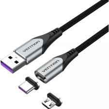 Cable USB 2.0 Vention CQNHD/ USB Macho/ MicroUSB Macho - USB Tipo-C Macho/ 50cm/ Gris