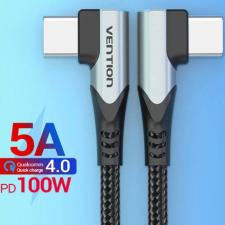 Cable USB 2.0 Tipo-C 90º Vention TANHD/ USB Tipo-C Macho - USB Tipo-C Macho/ Hasta 100W/ 480Mbps/ 50cm/ Gris