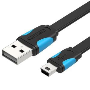 Cable USB 2.0 Vention VAS-A14-B150/ Mini USB Macho - USB Macho/ Hasta 10W/ 480Mbps/ 1.5m/ Azul y Negro