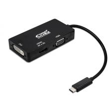 ADAPTADOR USB TIPO-C A SVGA/DVI/HDMI NANOCABLE 10.16.4301-BK - CONECTORES USB TIPO-C MACHO A VGA/DVI/HDMI 4K HEMBRA - 10CM - NEG