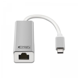ADAPTADOR USB TIPO-C A LAN NANOCABLE 10.03.0402 - ETHERNET 10/100/1000 MBPS - 15CM - Imagen 1