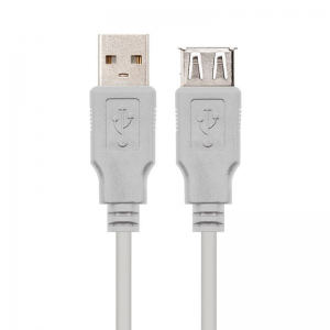 CABLE ALARGADOR USB NANOCABLE 10.01.0203 - CONECTORES A-MACHO A-HEMBRA - BEIGE - 1.8M - Imagen 1