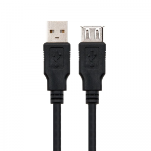 CABLE ALARGADOR USB NANOCABLE 10.01.0204-BK - CONECTORES A-MACHO A-HEMBRA - NEGRO - 3M - Imagen 1