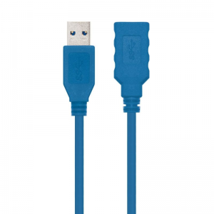 CABLE ALARGADOR USB 3.0 NANOCABLE 10.01.0901 AZUL - CONECTORES A-MACHO A-HEMBRA - 1M - Imagen 1