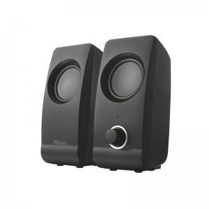 ALTAVOCES PORTÁTILES 2.0 TRUST REMO 8W RMS ALIMENTADOS POR USB MANDO DE VOLUMEN EN PARTE DELANTERA NEGRO 17595 - Imagen 1