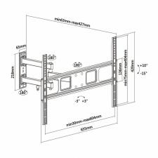 SOPORTE DE PARED AISENS WT70TSLE-021 PARA PANTALLAS 37-70'/94-177CM - HASTA 35KG - GIRATORIO / INCLINABLE / NIVELABLE - VESA MAX