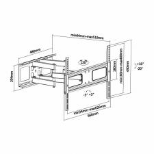 SOPORTE DE PARED AISENS WT70TSLE-027 PARA PANTALLAS 37-70'/94-177CM - HASTA 50KG - GIRATORIO / INCLINABLE / NIVELABLE - VESA MAX