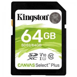 TARJETA SD XC KINGSTON CANVAS SELECT PLUS - 64GB - CLASE 10 - 100MB/S - Imagen 1