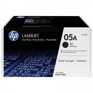 PACK 2 TONERS NEGROS HP Nº05A - 2300 PÁGINAS POR CARTUCHO - PARA LASERJET P2035/P2055 - Imagen 1