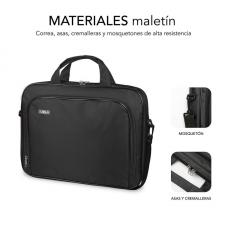 MALETÍN SUBBLIM OXFORD BLACK - PARA PORTÁTILES HASTA 11'-12.5'/ 27.9-31.7 CM - INTERIOR ACOLCHADO - BOLSILLO EXTERIOR - CORREA D