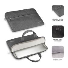 MALETÍN SUBBLIM BUSINESS GREY - PARA PORTÁTILES HASTA 13.3'-14'/ 33.7-35.5CM - INTERIOR ACOLCHADO - BOLSILLO EXTERIOR - CORREA D