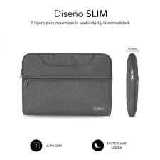 MALETÍN SUBBLIM BUSINESS GREY - PARA PORTÁTILES HASTA 13.3'-14'/ 33.7-35.5CM - INTERIOR ACOLCHADO - BOLSILLO EXTERIOR - CORREA D