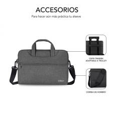 MALETÍN SUBBLIM BUSINESS GREY - PARA PORTÁTILES HASTA 13.3'-14'/ 33.7-35.5CM - INTERIOR ACOLCHADO - BOLSILLO EXTERIOR - CORREA D