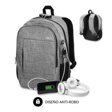 MOCHILA SUBBLIM URBAN LOCK GREY - PARA PORTÁTILES HASTA 16'/40.64CM - 44*30*14CM  - BLOQUEO ANTIRROBO - PUERTO USB - SALIDA AURI