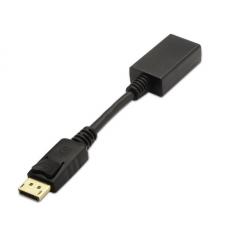 ADAPTADOR DISPLAYPORT A HDMI AISENS A125-0134 - CONECTORES DP(20 PINES MACHO) / HDMI TIPO A HEMBRA - 15CM - NEGRO