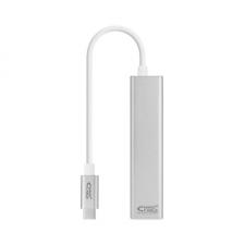 ADAPTADOR USB-C A ETHERNET GIGABIT NANOCABLE 10.03.0404  - CONECTORES USB-C MACHO/ RJ45 HEMBRA/ 3*USB 3.0 HEMBRA - 15CM - PLATA