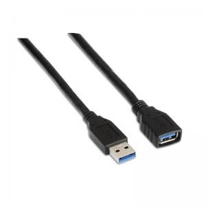 CABLE ALARGADOR USB 3.0 AISENS A105-0041 - CONECTORES USB TIPO A MACHO / TIPO A HEMBRA - MULTIPLE APANTALLADO - 1M - NEGRO - Ima