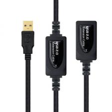 CABLE ALARGADOR CON AMPLIFICADOR USB 2.0 NANOCABLE 10.01.0212 - CONECTORES A/M-A/H - 10M - NEGRO - Imagen 2