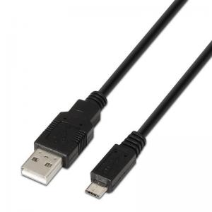 CABLE USB 2.0 AISENS A101-0029 - CONECTORES USB TIPO A MACHO/ USB TIPO MICRO B MACHO - 3M - NEGRO - Imagen 1