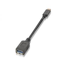 CABLE USB 3.1 GEN1 5GBPS AISENS A107-0062 - CONECTORES USB TIPO-C MACHO / USB TIPO A HEMBRA - 15CM - NEGRO