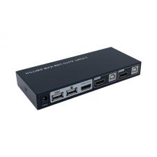 KVM AISENS A111-0400 NEGRO - 2 ORDENADORES CON UN SOLO TECLADO / RATÓN / MONITOR - CABLES INCLUIDOS 2*HDMI+ 2*USB - FUENTE DE AL